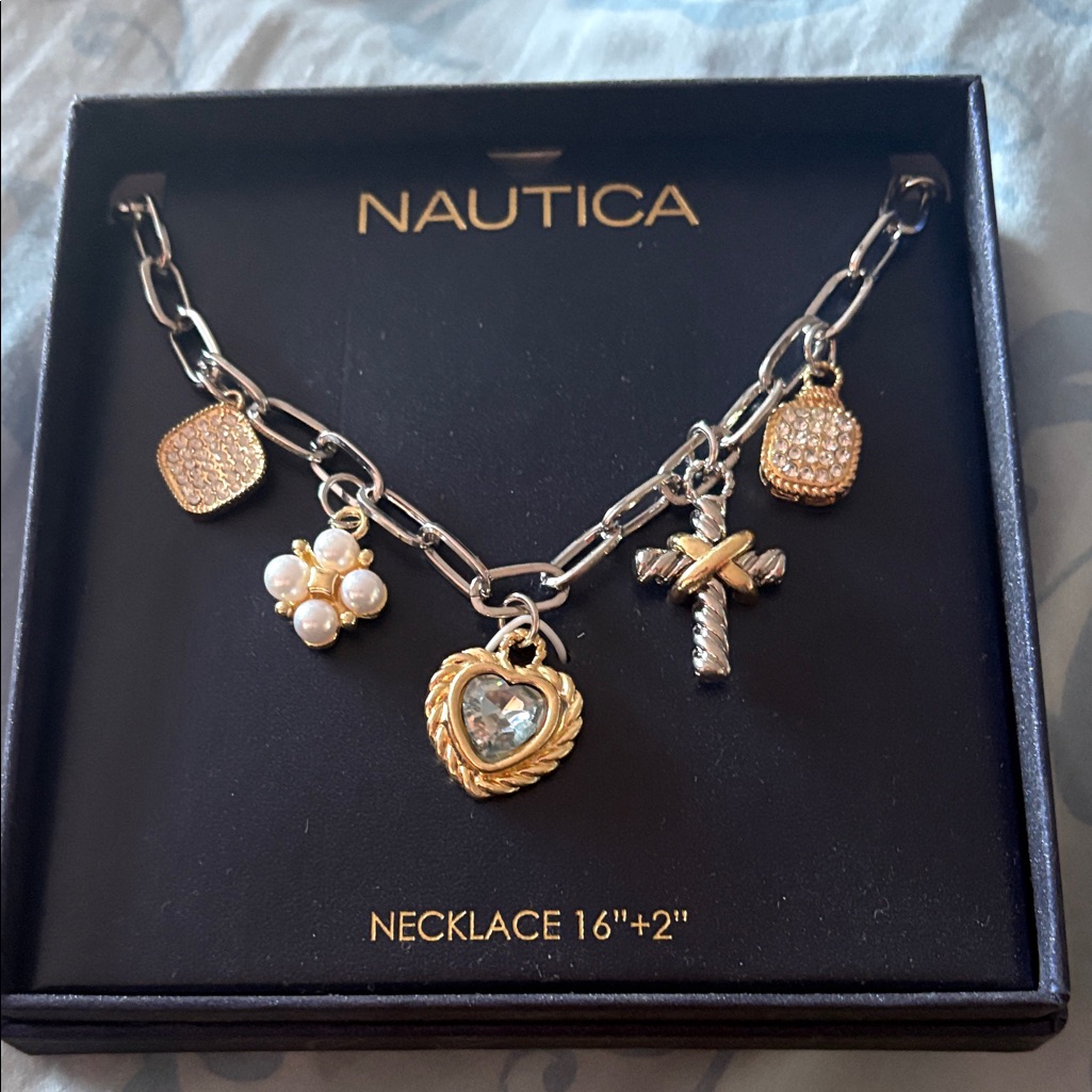Nwt Nautica Two-Tone Charm Necklace